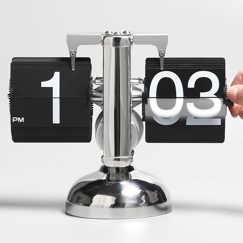 MOVA Flip Clock - Retro Metal Desk Timepiece