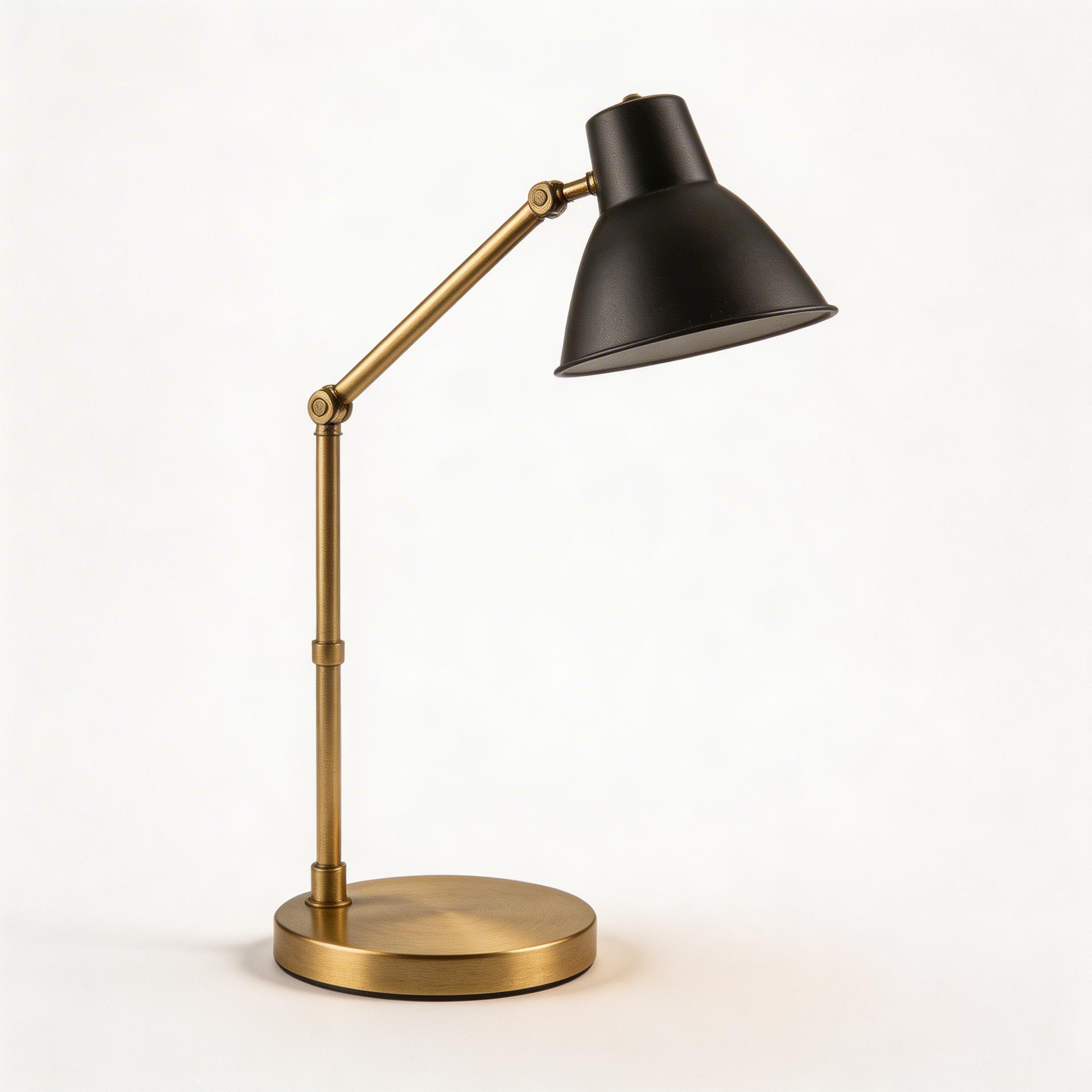 Minimalist Brass Desk Lamp - Industrial Vintage Task Light